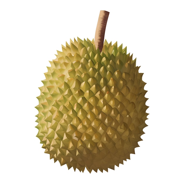 Vector durian king of fruits isolated detailed hand drawn painting illustration