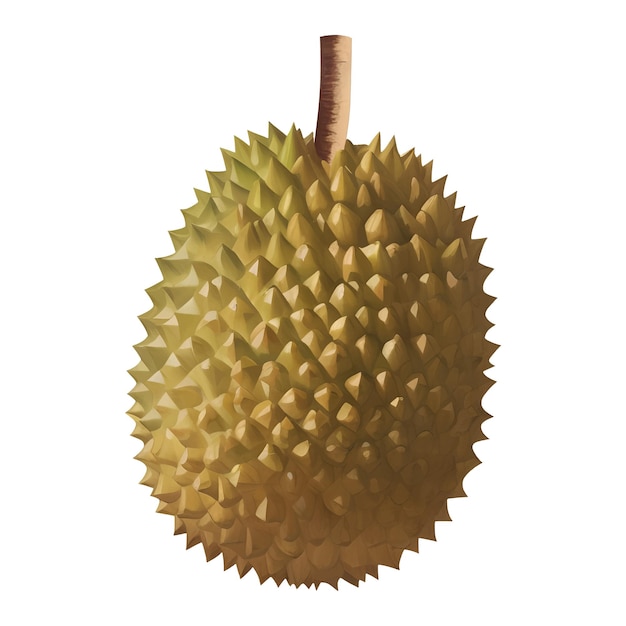 Durian King of Fruits Geïsoleerde Gedetailleerde Hand Getrokken Schilderij Illustratie