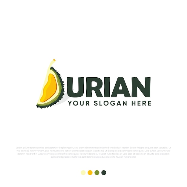 Durian Logo Design Premium Vector