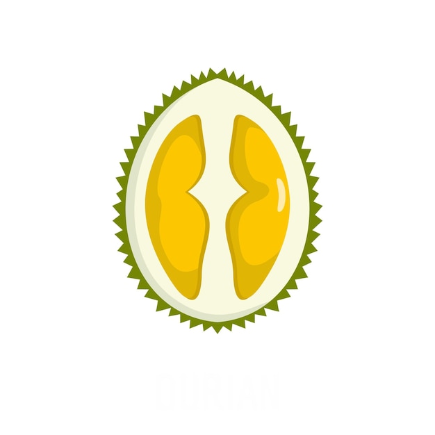 Durian pictogram Vlakke afbeelding van durian vector pictogram geïsoleerd op een witte achtergrond