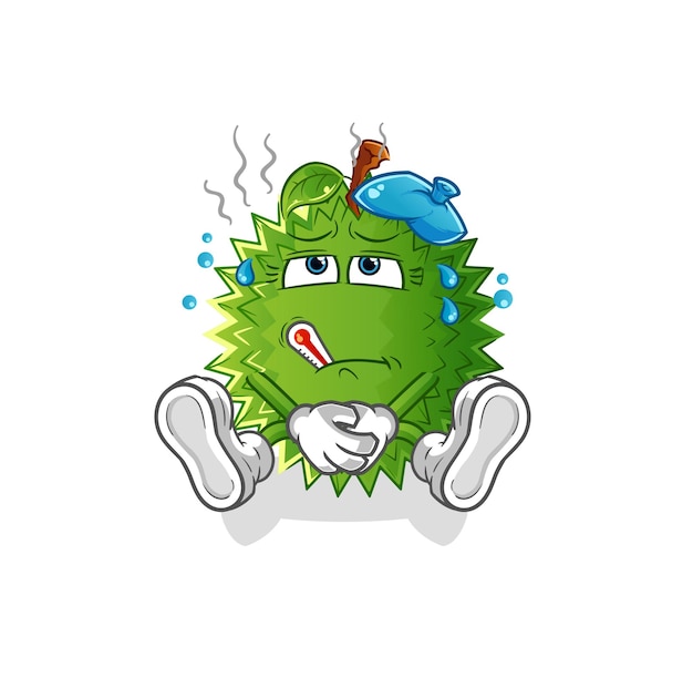 Durian sick vector. cartoon character