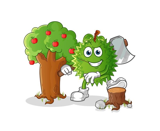Durian timmerman illustratie. karakter vector