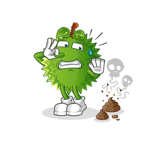 Durian with stinky waste illustration character vector