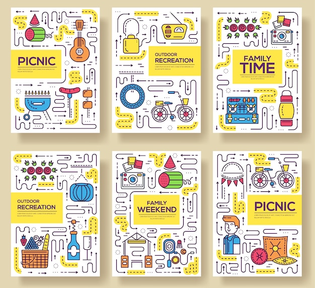 During the picnic in nature template of flyer