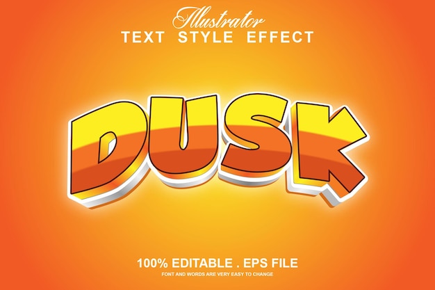 Vector dusk text effect editable