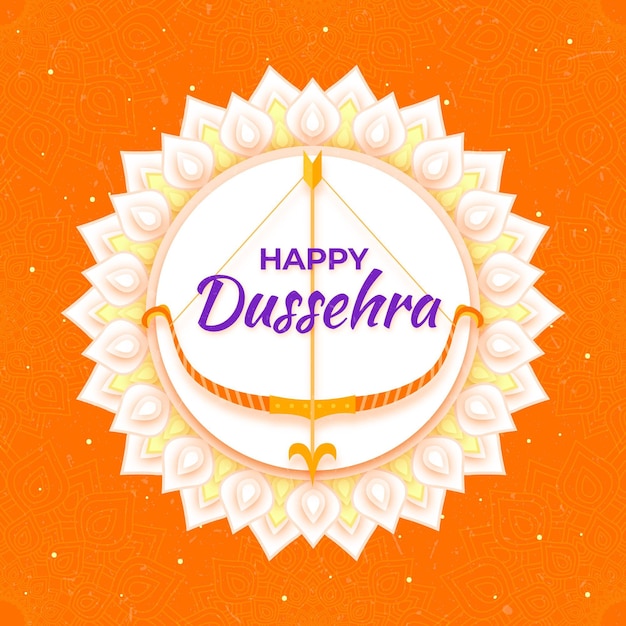 Vector dussehra concept in paper style