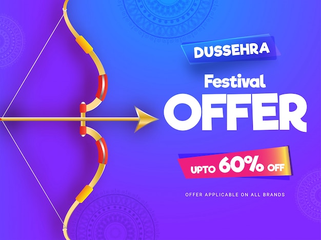 Dussehra festival vendita banner o poster design.