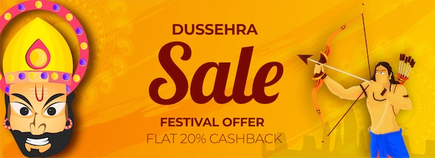 Intestazione di vendita di dussehra o design di banner.