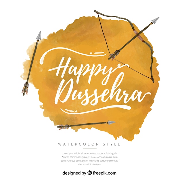 Dussehra watercolor background with bow and arrows