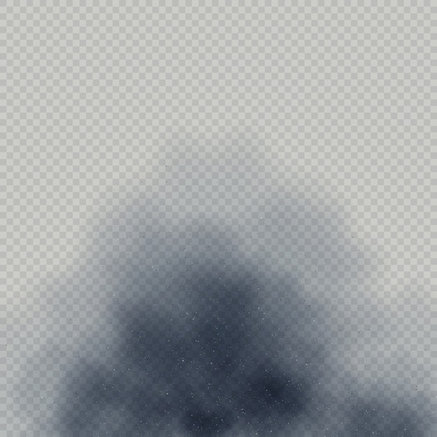 透明な背景にほこりの雲や火煙の特殊効果。