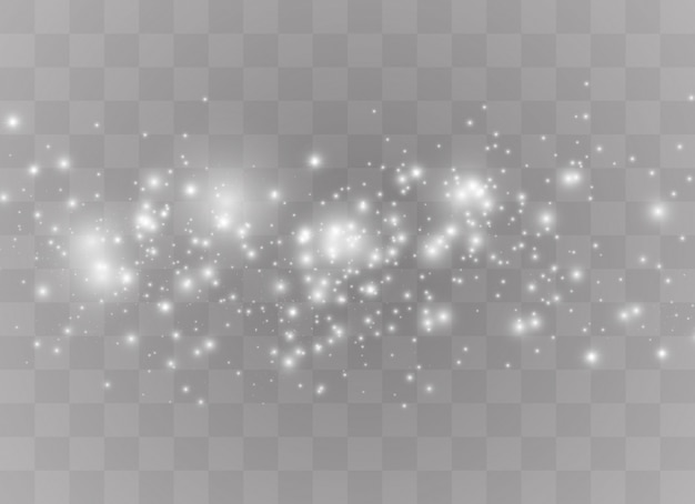 The dust sparks and golden stars shine with special light. sparkles on a transparent background. Sparkling magical dust particles.