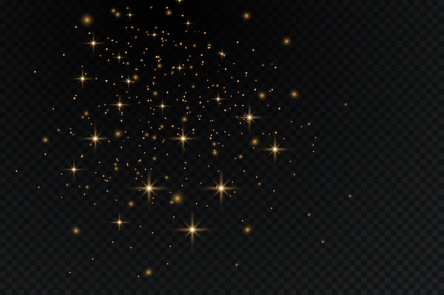 The dust sparks and golden stars shine with special light