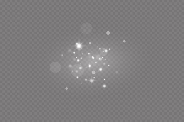 Dust sparks and stars shine with a special light Christmas light effect Glittering particles