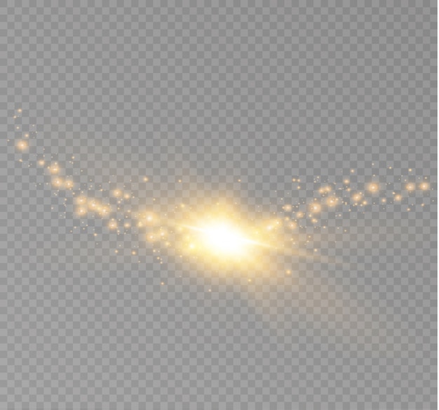 Dust on a transparent background.bright stars.the glow lighting effect.
