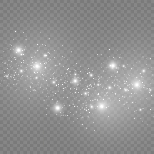 Vector dust white. white sparks and golden stars shine with special light