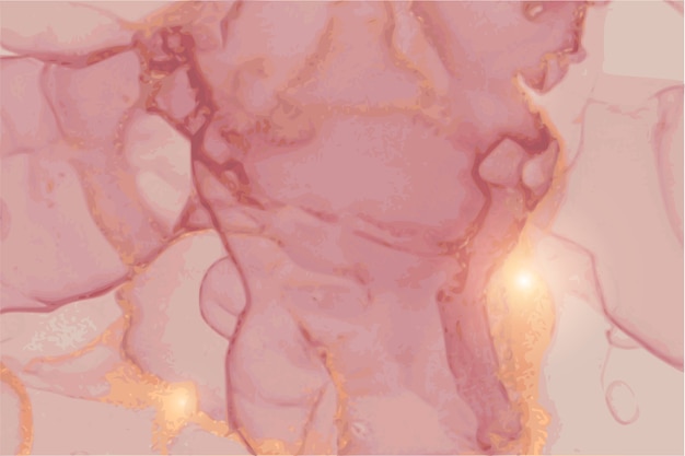 반짝이와 알코올 잉크 기술에 먼지가 핑크와 골드 추상 돌 대리석 질감