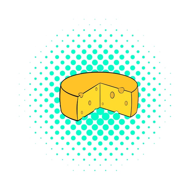 Dutch cheese icon in comics style on a white background