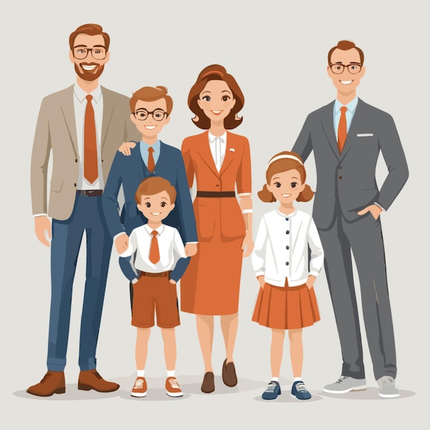 Dutch family vector on white background