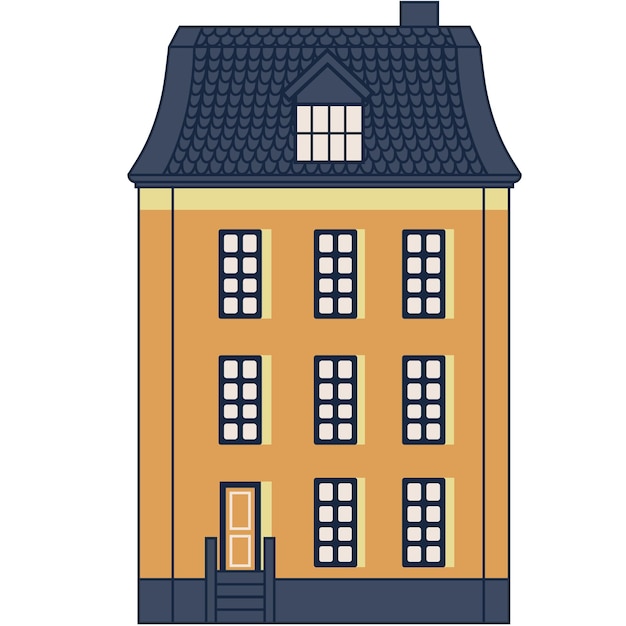 Dutch house cute residential building vector