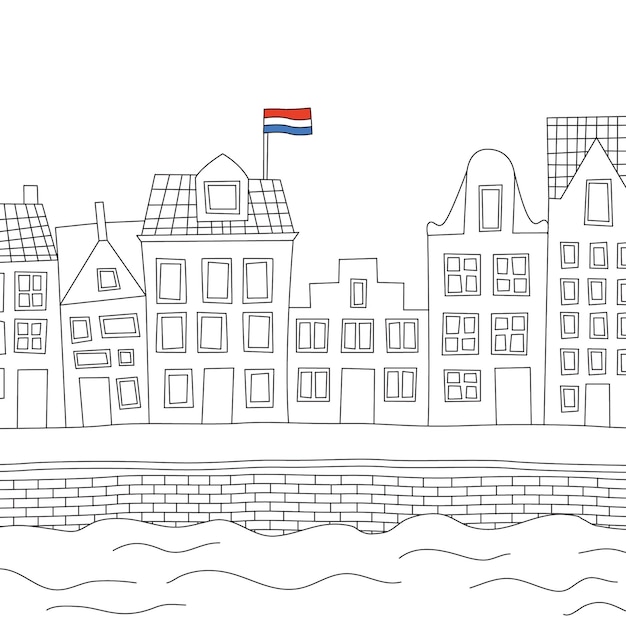 Dutch houses vector illustration