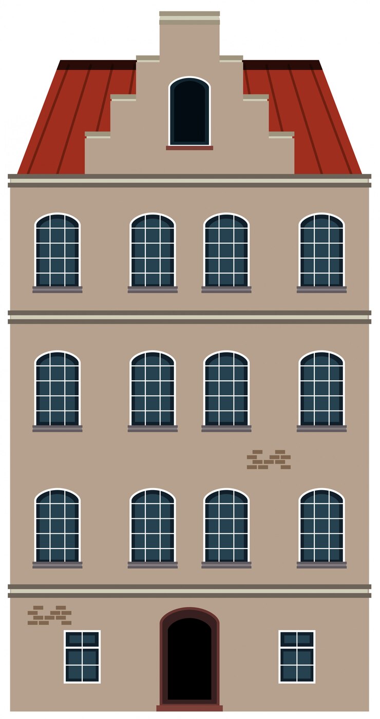 Vector a dutch style building on white background