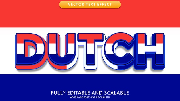 dutch text effect editable eps file