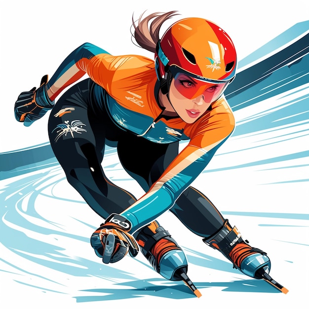 A Dutch woman is speed skating