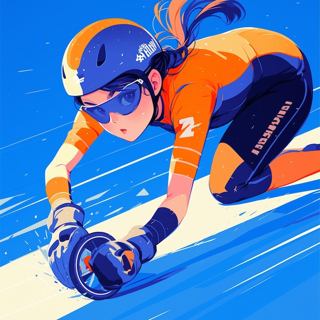 A Dutch woman is speed skating