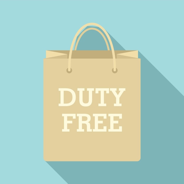 Duty free paper bag icon Flat illustration of duty free paper bag vector icon for web design