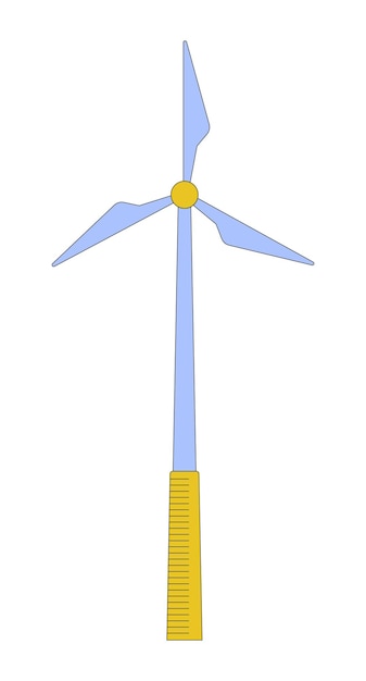 Duurzame windturbine 2D cartoon object