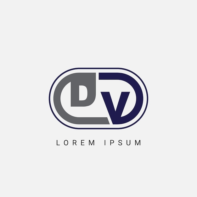 Vector dv or vd letter logo design with a creative cut letter initial logo design