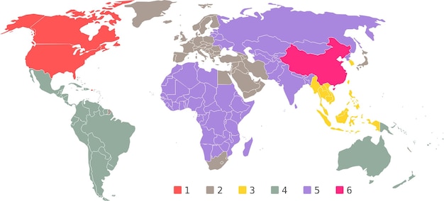 Dvd regioni mappa immagine vettoriale sfondo isolato