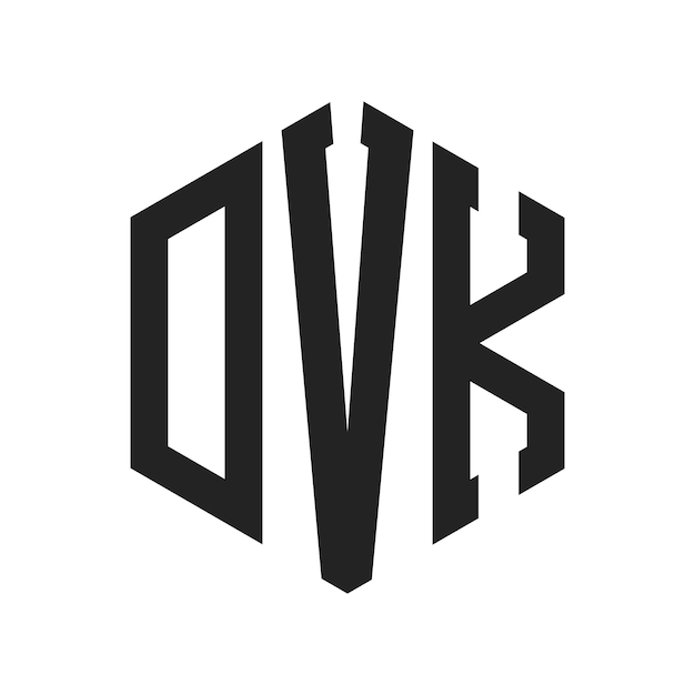 DVK ロゴ デザイン イニシャルレター DVK モノグラム ロゴ ヘクサゴン形