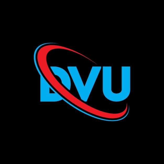 DVU 로고: DVU 글자, DVU 문자 로고 디자인, 이니셜, 원과 대문자 모노그램 로고, 기술 사업 및 부동산 브랜드를 위한 DVU 타이포그래피