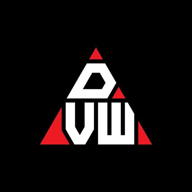 Vettore dvw triangolo lettera logo design con forma di triangolo dvw logo triangolo design monogramma dvw triungolo vettoriale modello di logo con colore rosso dvw logo triangolare semplice logo elegante e lussuoso