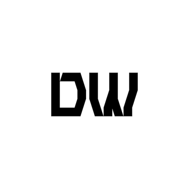 DW 모노그램 로고 디자인 문자 텍스트 이름 기호 흑백 로고 타입 알파벳 문자 단순 로고