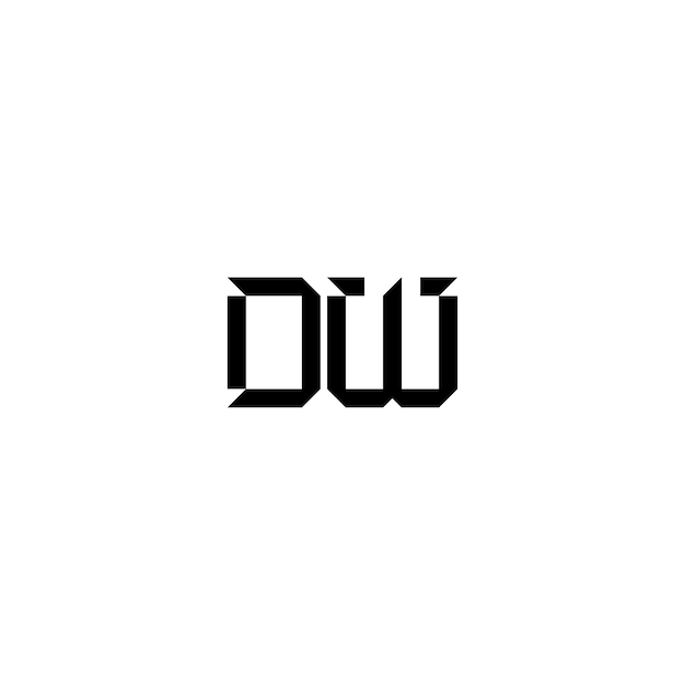Dw 모노그램 로고 디자인 문자 텍스트 이름 기호 흑백 로고타입 알파벳 문자 단순 로고