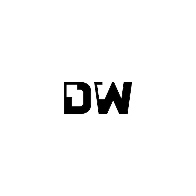 벡터 dw 모노그램 로고 디자인 문자 텍스트 이름 기호 흑백 로고타입 알파벳 문자 단순 로고