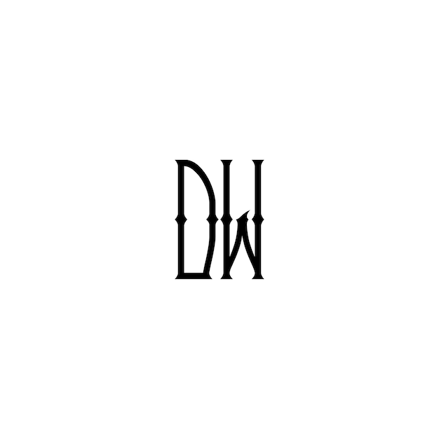 Vettore dw monogramma logo design lettera testo nome simbolo logotipo monocromatico carattere alfabetico logo semplice