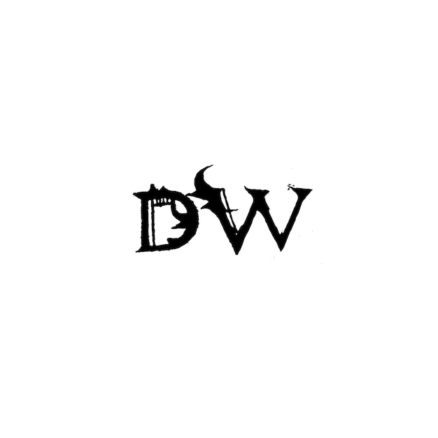 Vector dw monogram logo ontwerp brief tekst naam symbool monochroom logo alfabet karakter eenvoudig logo