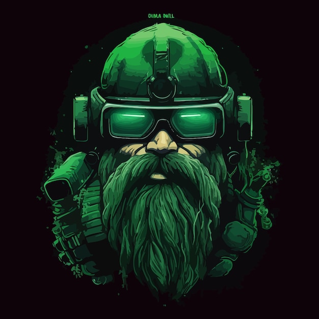 dwarf face marine with night vision goggles