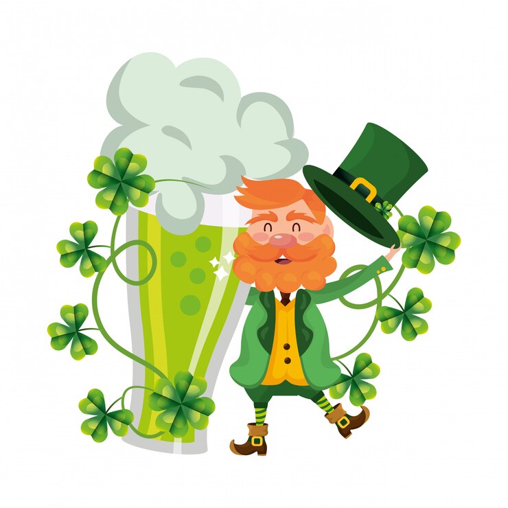 Vector dwarf man holding beer glass
