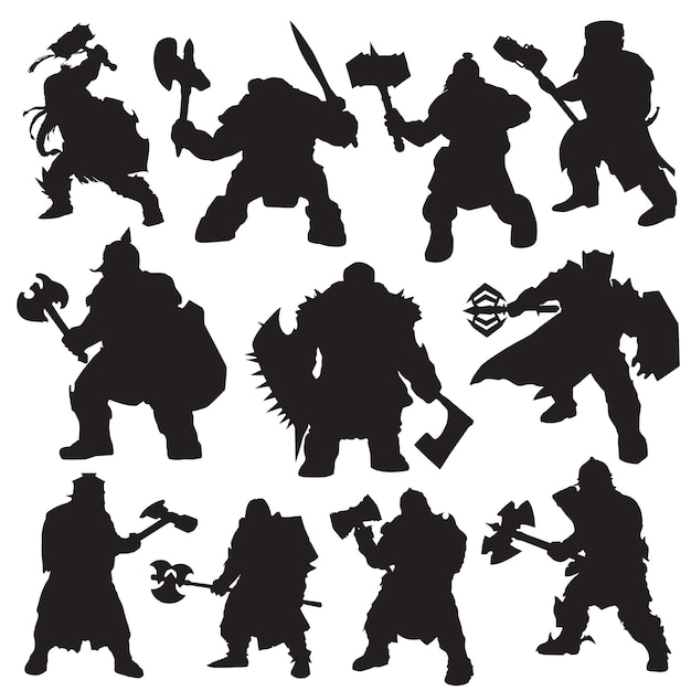 Dwarf warrior silhouette