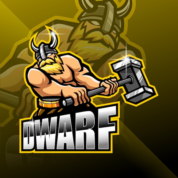 Dwarfs esport талисман дизайн логотипа