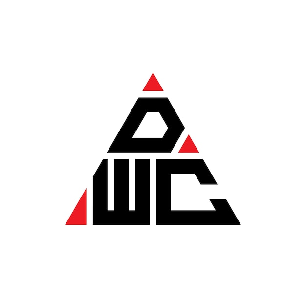 dwc triangle letter logo design with triangle shape dwc triangle logo design monogram dwc triangle vector logo template with red color dwc triangular logo simple elegant and luxurious logo