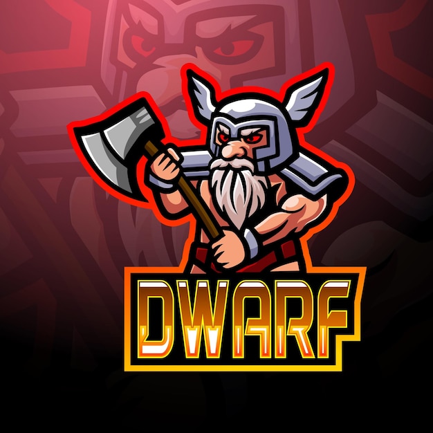 Dwerg esport logo mascotte ontwerp