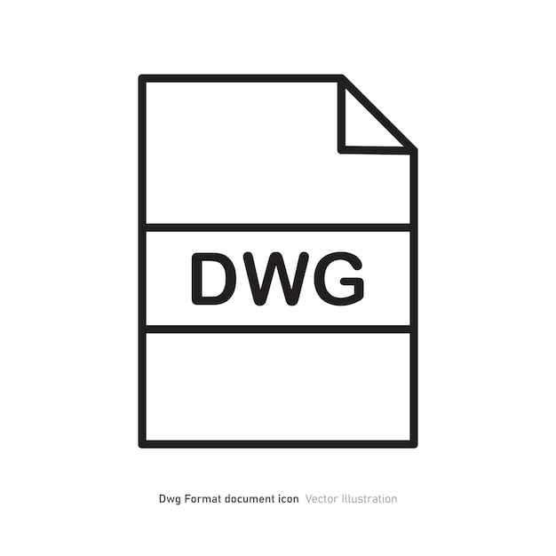 Vector dwg file document icon design dwg format document symbol vector illustration