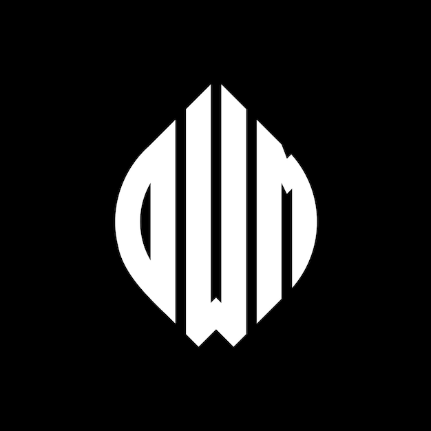 dwm circle letter logo design with circle and ellipse shape dwm ellipse letters with typographic style the three initials form a circle logo dwm circle emblem abstract monogram letter mark vector