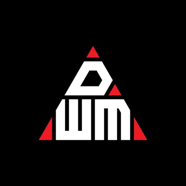 DWM 三角形標誌設計,三角形形狀,DWM 三角型標誌設計DWM 紅色三角形矢量標誌模板,DW M 三角形 標誌,簡單,優雅和豪華標誌