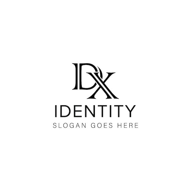 Vettore design creativo del logo dx letter con grafica vettoriale logo dx semplice e moderno
